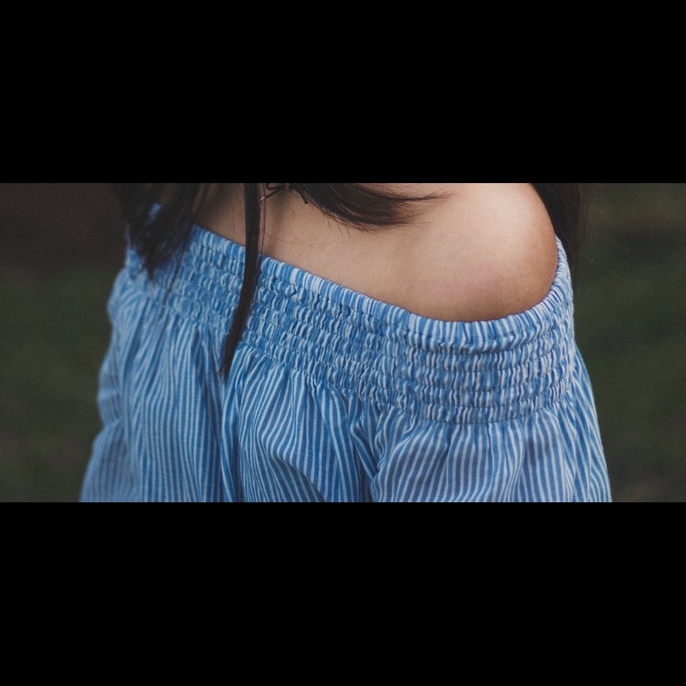 Love Notes Striped Off the Shoulder Top